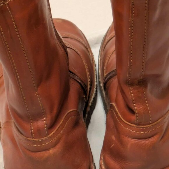 Swedish Hasbeens Boots Mens 12  Brown Leather Fleece Lined Italian Made Shoes - Picture 6 of 12